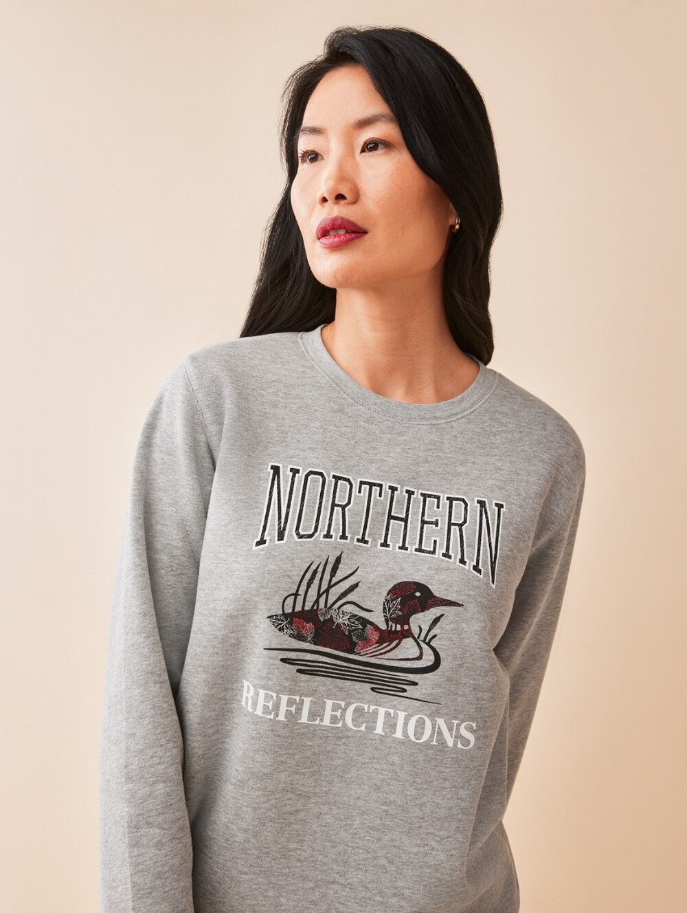 Northern Reflections - Grey Graphic Sweatshirt